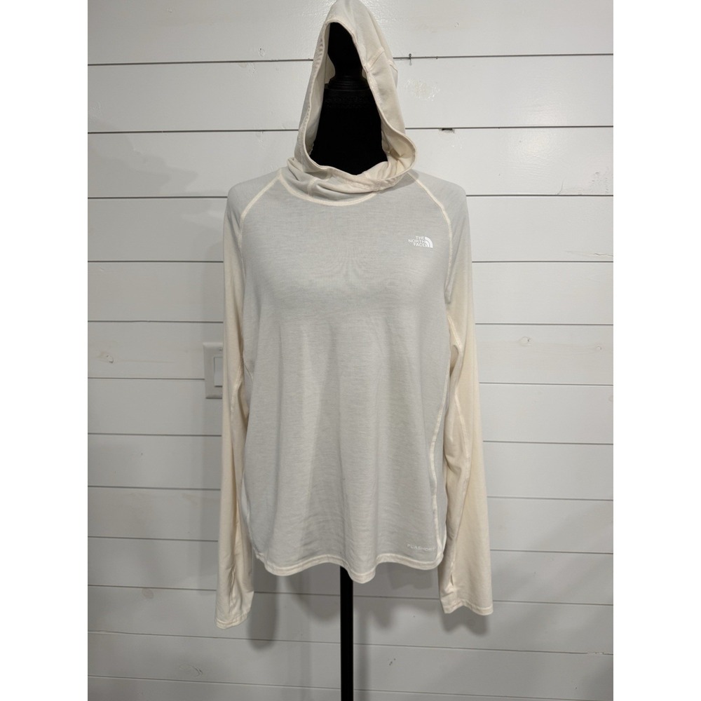The North Face Women's Cream Long Sleeve Hoodie Pullover Size Large